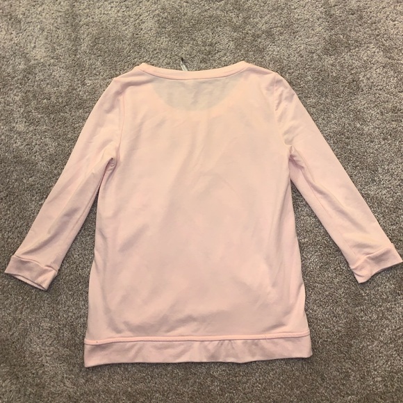 Lauren Conrad Light Pink floral longsleeve top XS - Picture 7 of 8